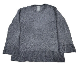 Matty M Charcoal Gray Soft Chenille Crewneck Sweater Small Cozy Relaxed Fit